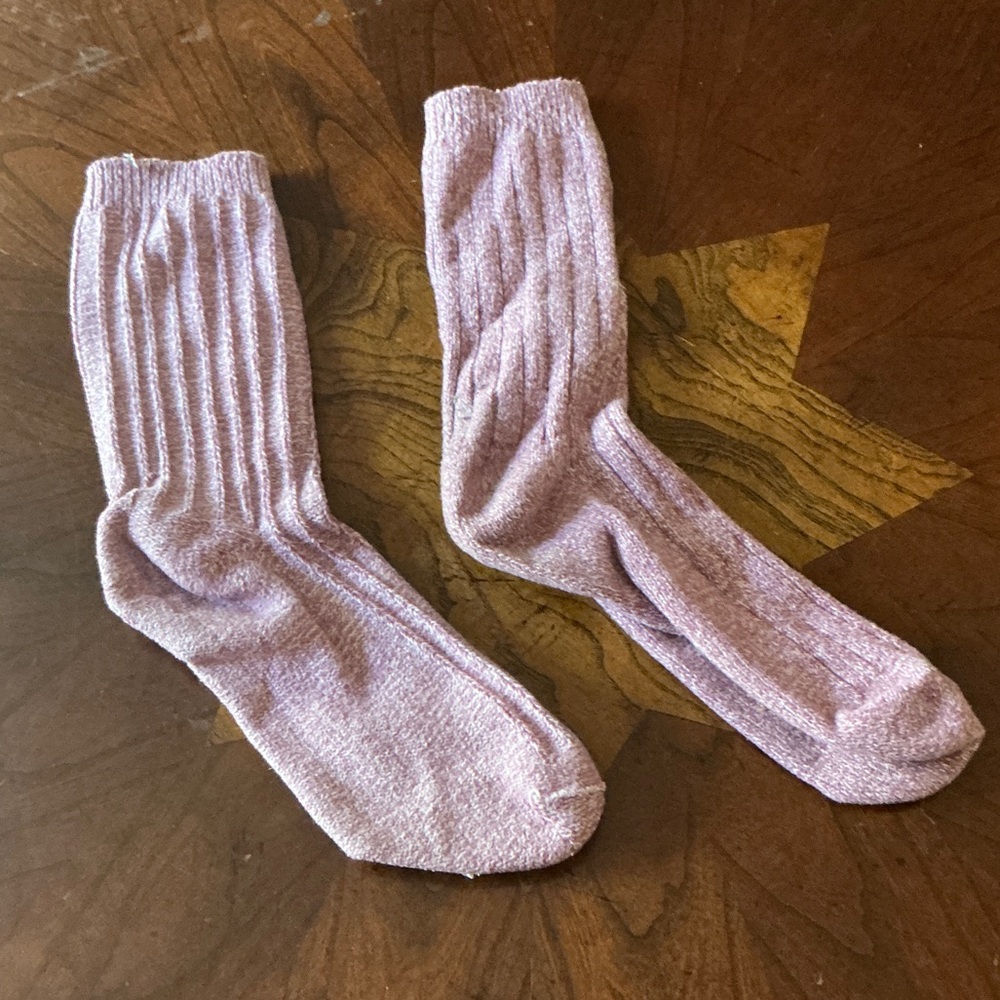Pink Ribbed Socks